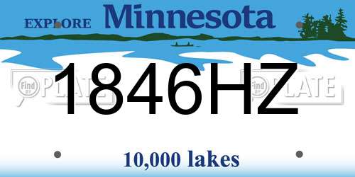 1846HZ Minnesota License Plate