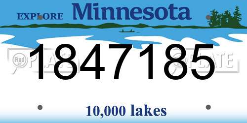 1847185 Minnesota License Plate