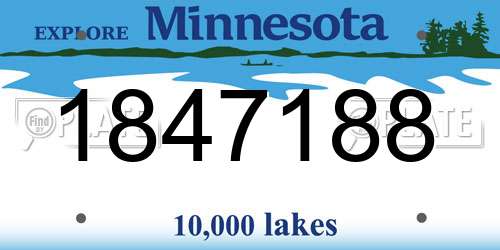 1847188 Minnesota License Plate