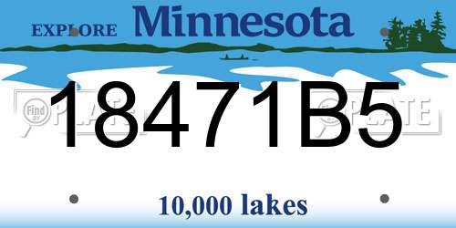 18471B5 Minnesota License Plate