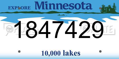 1847429 Minnesota License Plate