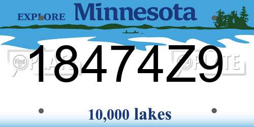 18474Z9 Minnesota License Plate