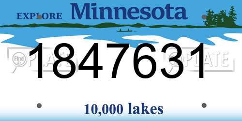1847631 Minnesota License Plate