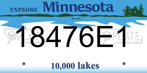 18476E1 Minnesota License Plate