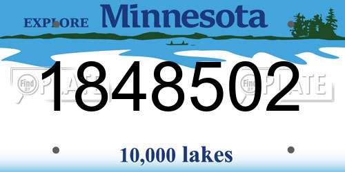 1848502 Minnesota License Plate
