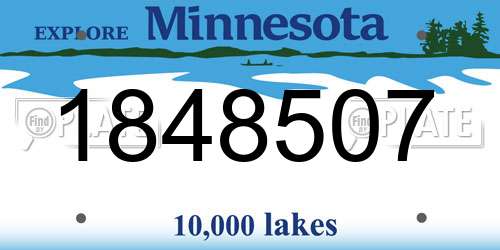 1848507 Minnesota License Plate