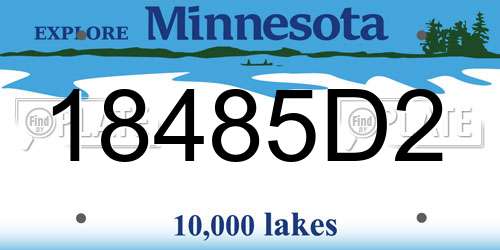 18485D2 Minnesota License Plate