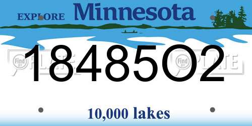 18485O2 Minnesota License Plate