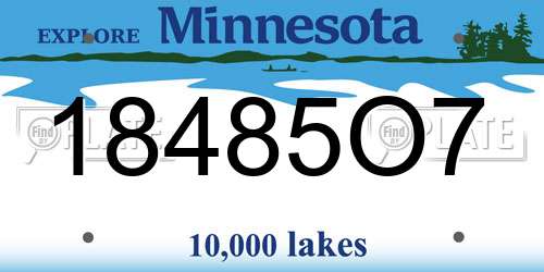 18485O7 Minnesota License Plate