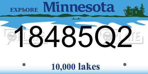 18485Q2 Minnesota License Plate