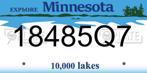 18485Q7 Minnesota License Plate
