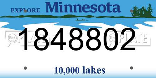 1848802 Minnesota License Plate