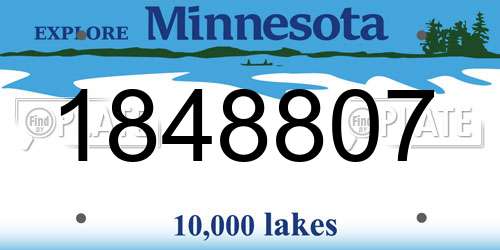 1848807 Minnesota License Plate