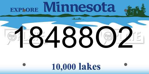 18488O2 Minnesota License Plate