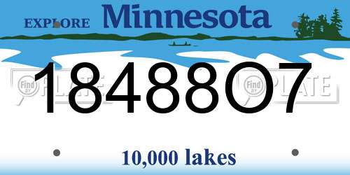18488O7 Minnesota License Plate