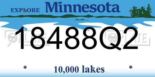 18488Q2 Minnesota License Plate