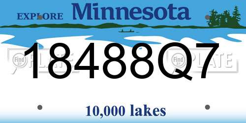 18488Q7 Minnesota License Plate