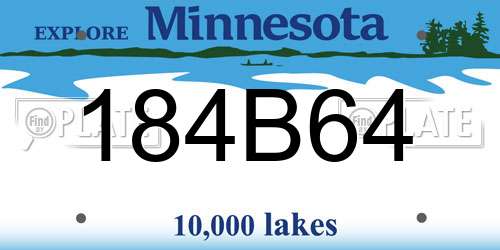 184B64 Minnesota License Plate