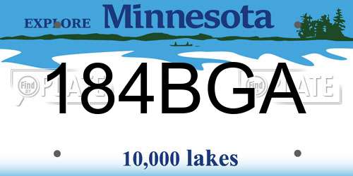 184BGA Minnesota License Plate