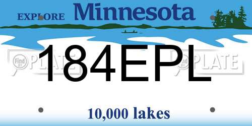 184EPL Minnesota License Plate