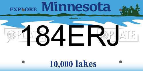 184ERJ Minnesota License Plate