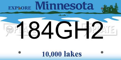 184GH2 Minnesota License Plate