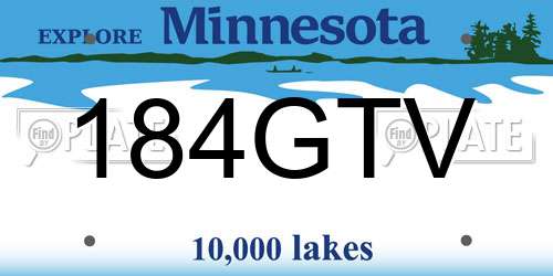 184GTV Minnesota License Plate