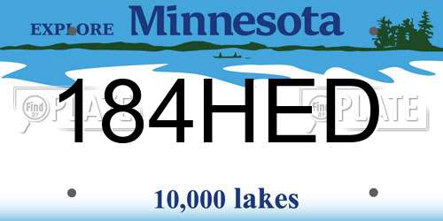 184HED Minnesota License Plate