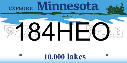184HEO Minnesota License Plate