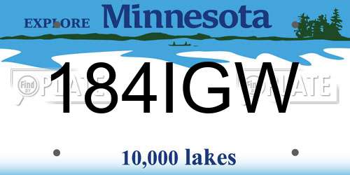 184IGW Minnesota License Plate