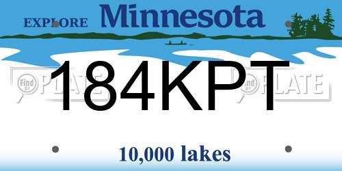 184KPT Minnesota License Plate