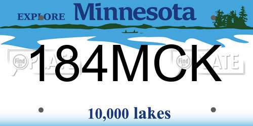 184MCK Minnesota License Plate