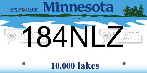 184NLZ Minnesota License Plate