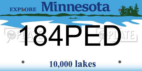 184PED Minnesota License Plate