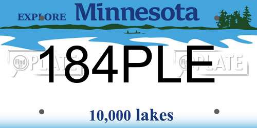 184PLE Minnesota License Plate