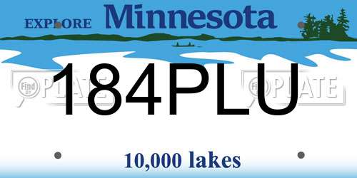 184PLU Minnesota License Plate