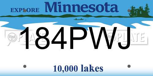 184PWJ Minnesota License Plate