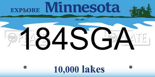 184SGA Minnesota License Plate