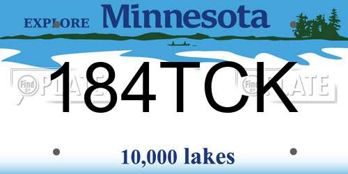 184TCK Minnesota License Plate