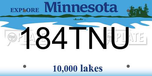 184TNU Minnesota License Plate