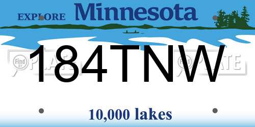 184TNW Minnesota License Plate