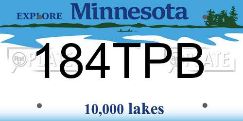 184TPB Minnesota License Plate