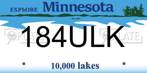 184ULK Minnesota License Plate