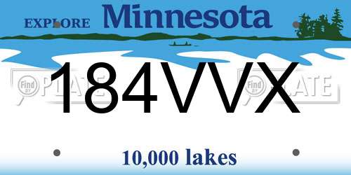 184VVX Minnesota License Plate