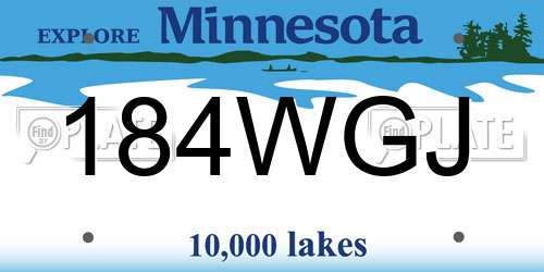 184WGJ Minnesota License Plate