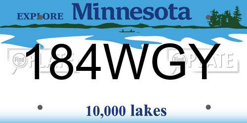 184WGY Minnesota License Plate