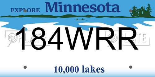 184WRR Minnesota License Plate