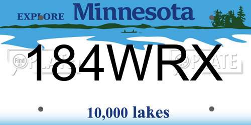 184WRX Minnesota License Plate