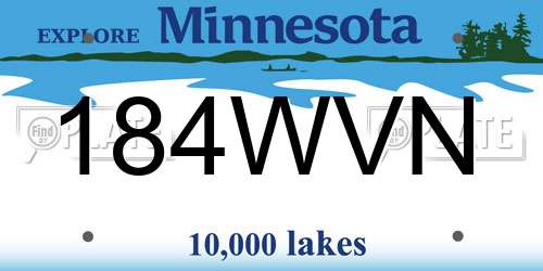 184WVN Minnesota License Plate