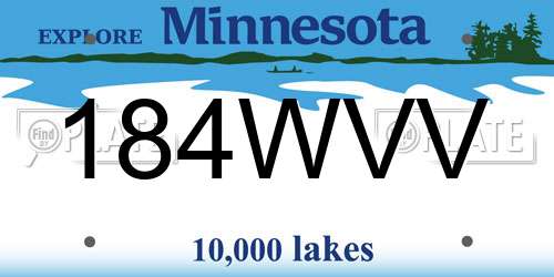 184WVV Minnesota License Plate